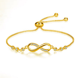Gold-tone adjustable bracelet with an infinity-shaped centre detail