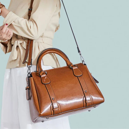 Holly | Women's Classic Shoulder Bag — Brown — Willow & Wren Melbourne