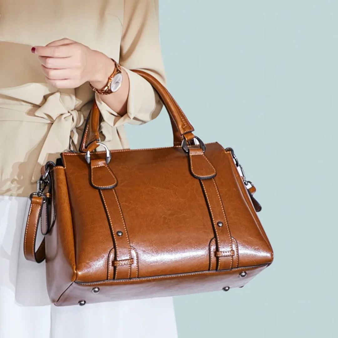 Holly | Women's Classic Shoulder Bag — Brown — Willow & Wren Melbourne