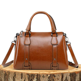Holly | Women's Classic Shoulder Bag — Brown — Willow & Wren Melbourne