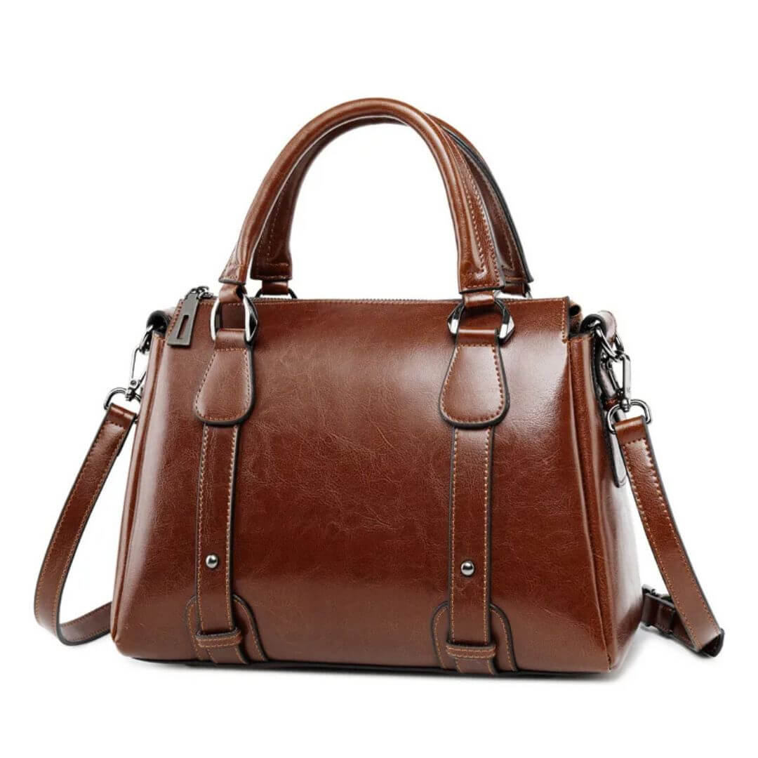 Holly | Women's Classic Shoulder Bag — Brown — Willow & Wren Melbourne