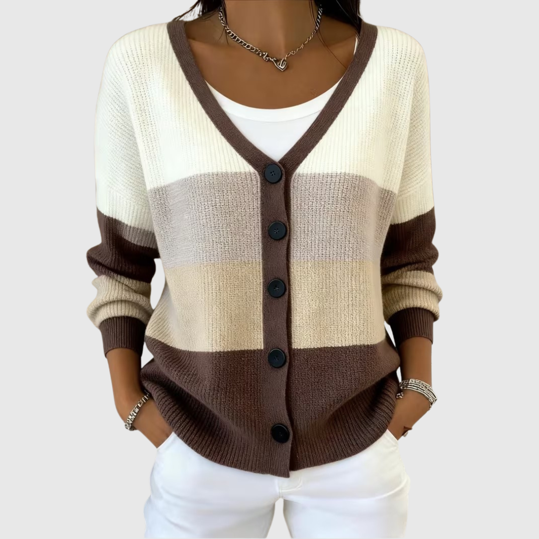 Joanna | Women's Comfortable Knitted Button-Detail Cardigan — Willow & Wren Melbourne
