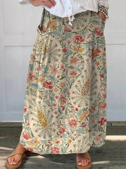 Rose | Women's Lightweight Printed Skirt — Willow & Wren Melbourne