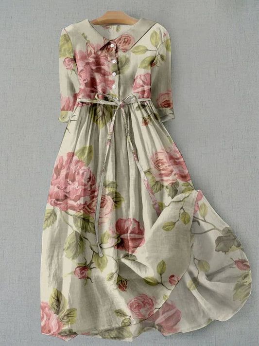 Clara | Floral Lace-Up Dress