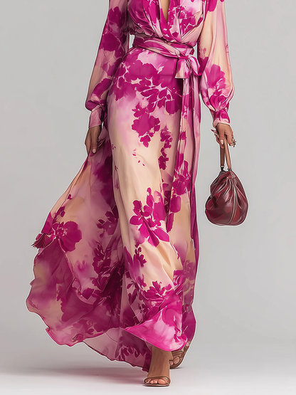 Annabel | Floral Maxi V-Neck Dress