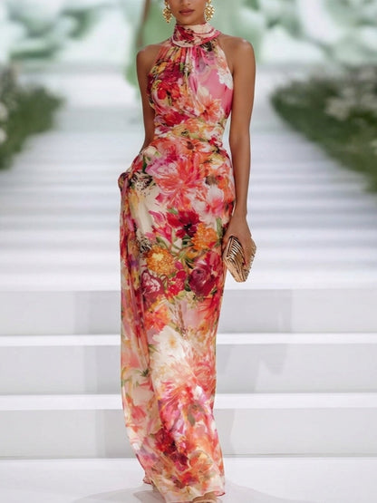 Carla | Chiffon Floral Maxi Sleeveless Dress