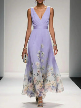 Hazel | Women's Floral V-Neck Maxi Dress — Willow & Wren Melbourne