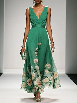 Hazel | Women's Floral V-Neck Maxi Dress — Willow & Wren Melbourne