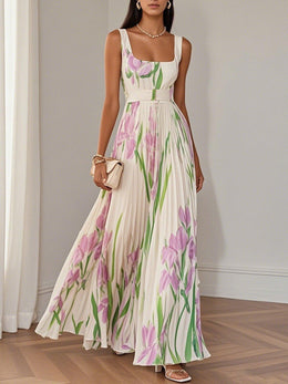 Imogen | Women's Floral Square-Neck Maxi Dress — Willow & Wren Melbourne
