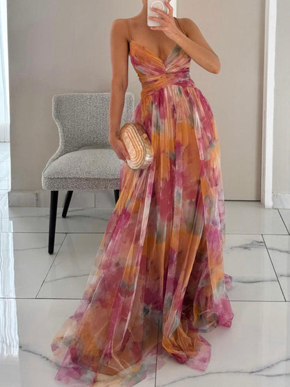 Betsy | Floral Printed Maxi V-Neck Dress