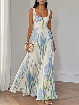 Imogen | Women's Floral Square-Neck Maxi Dress — Willow & Wren Melbourne