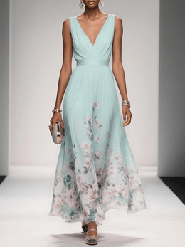 Hazel | Women's Floral V-Neck Maxi Dress — Willow & Wren Melbourne
