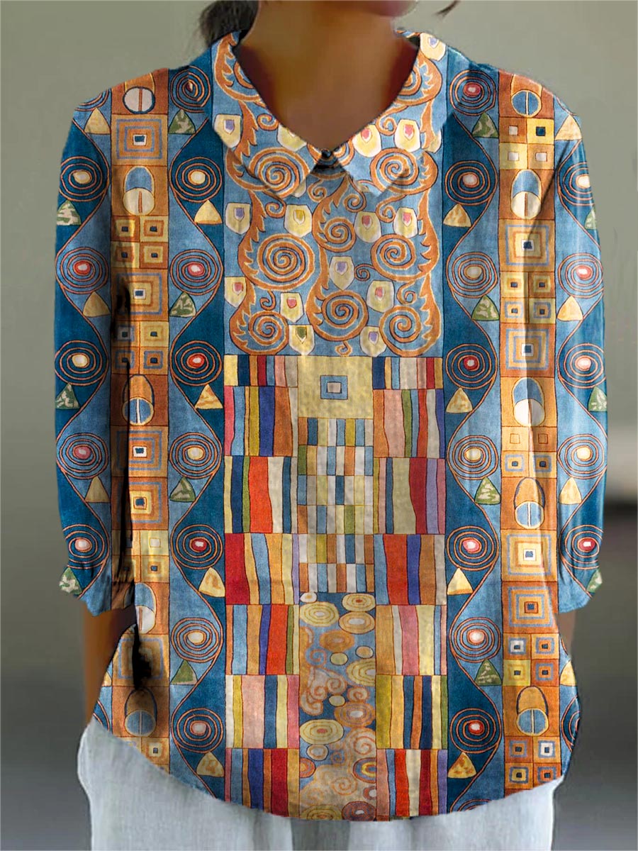 Hilary | Women's Printed Blouse — Willow & Wren Melbourne