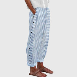 Helena | Women's Elegant Trousers — Blue — Willow & Wren Melbourne