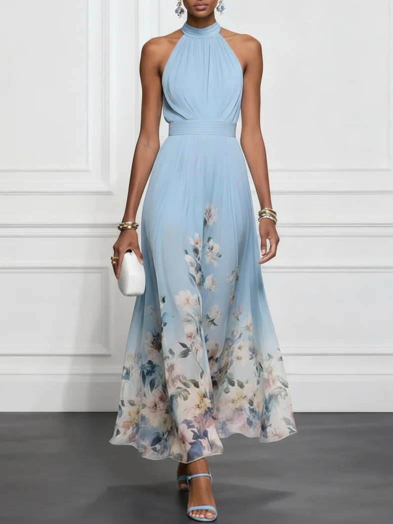 Ella | Women's Floral Halter Maxi Dress — Willow & Wren Melbourne
