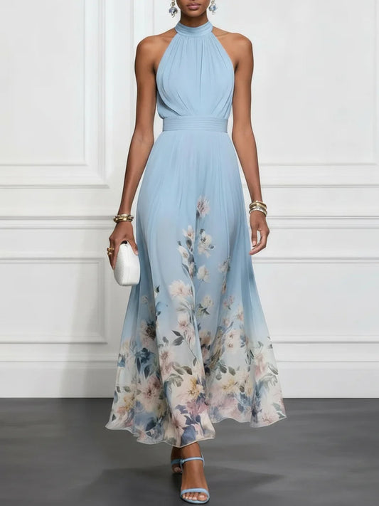 Ella | Women's Floral Halter Maxi Dress — Willow & Wren Melbourne