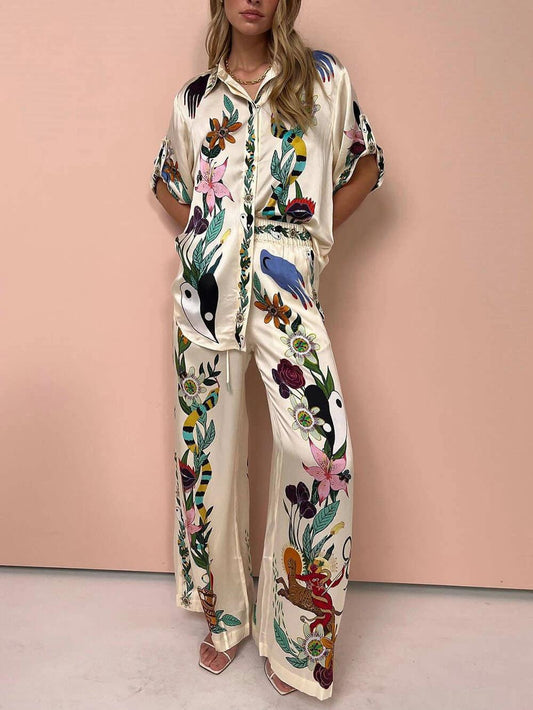 Emily | Women's Printed Two-Piece Trouser Set — Willow & Wren Melbourne