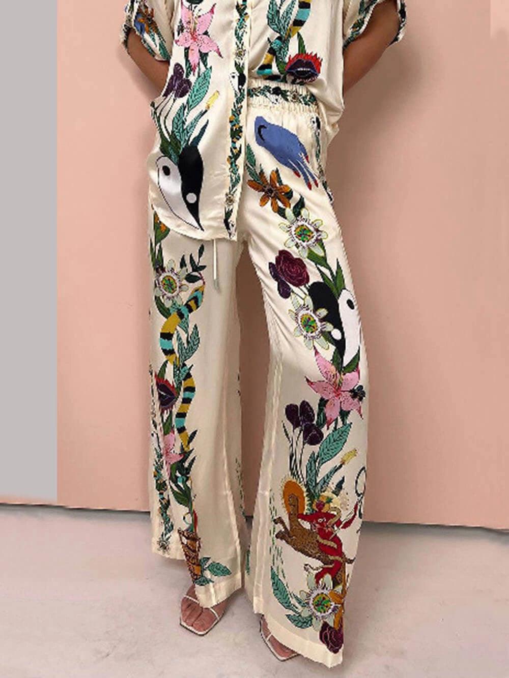 Emily | Women's Printed Two-Piece Trouser Set — Willow & Wren Melbourne