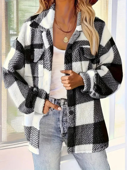 Freya | Women's Checked Button-Up Jacket — Willow & Wren Melbourne