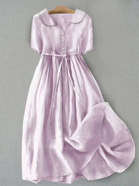 Freya | Women's Lilac Belted Midi Dress — Willow & Wren Melbourne