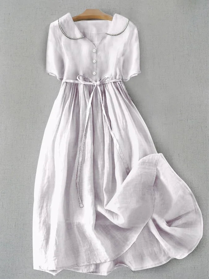 Freya | Women's Lilac Belted Midi Dress — Willow & Wren Melbourne