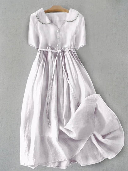 Freya | Women's Lilac Belted Midi Dress — Willow & Wren Melbourne