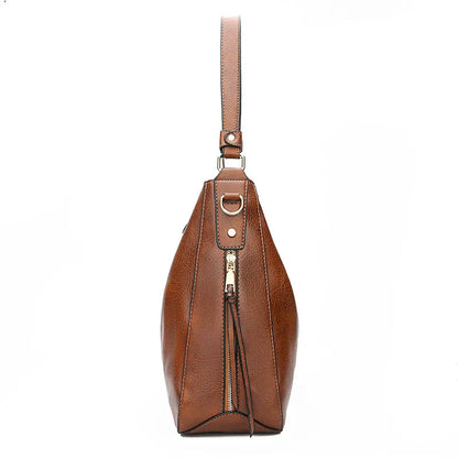 Hazel | Women's Zip-Detail Shoulder Bag — Willow & Wren Melbourne
