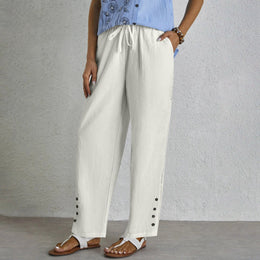 Sophie | Women's Button-Detail Trousers — Willow & Wren Melbourne