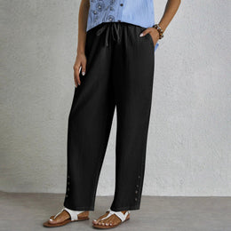 Sophie | Women's Button-Detail Trousers — Willow & Wren Melbourne