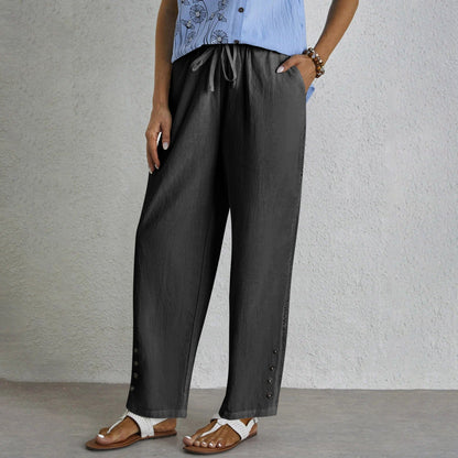 Sophie | Women's Button-Detail Trousers — Willow & Wren Melbourne
