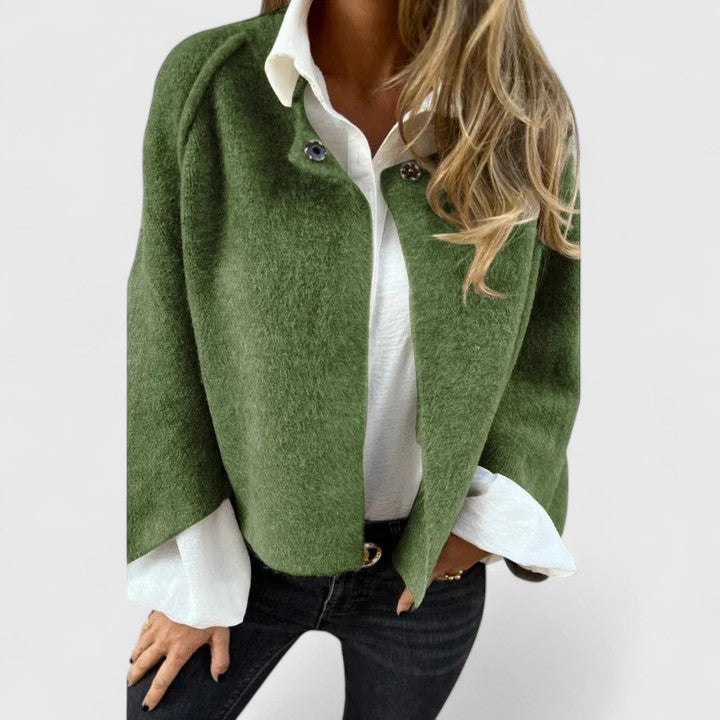 Hazel | Women's Elegant Jacket — Khaki — Willow & Wren Melbourne